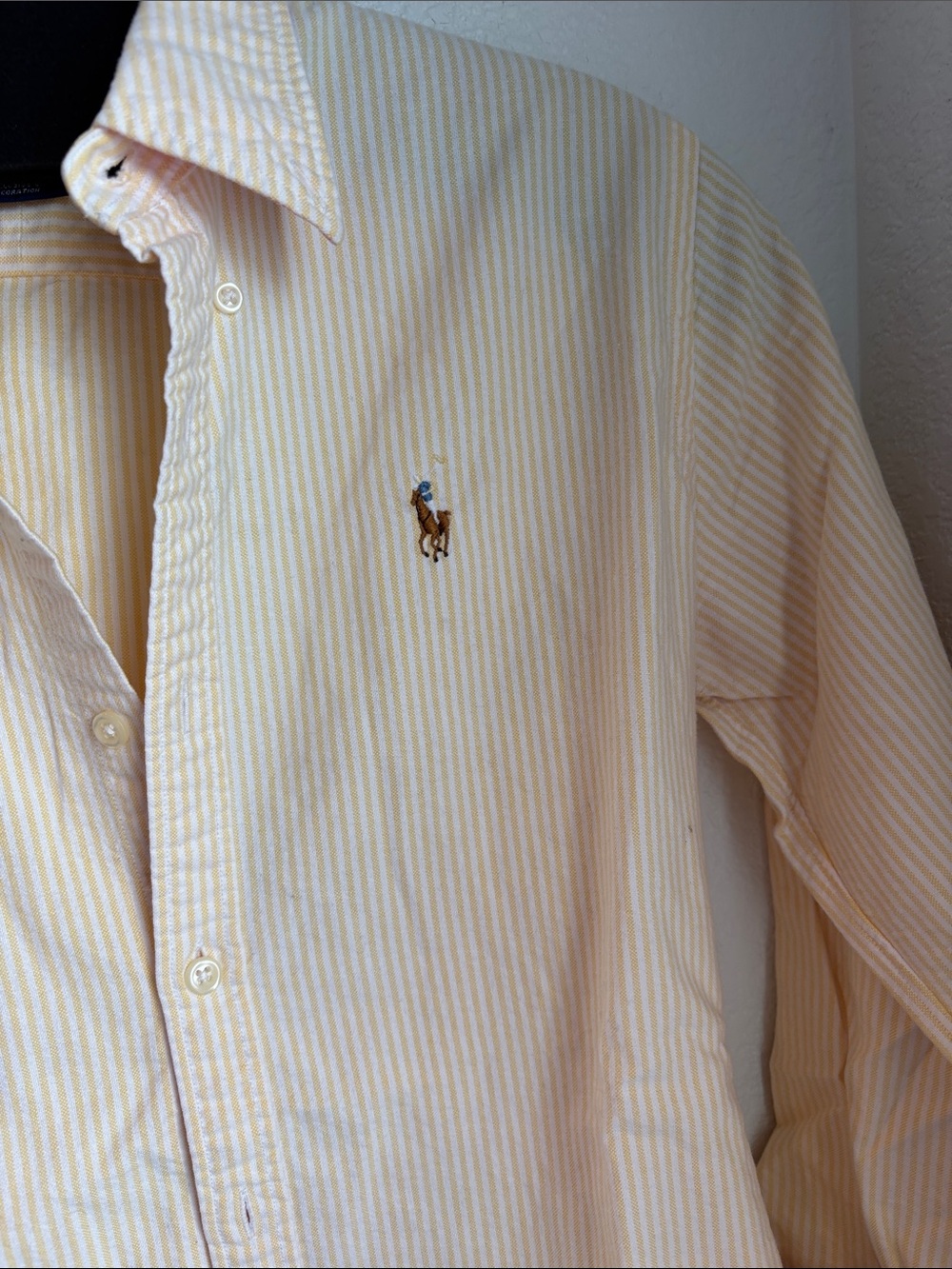 Polo by Ralph Lauren Cream and Yellow Striped Button Up - Picture 3 of 5